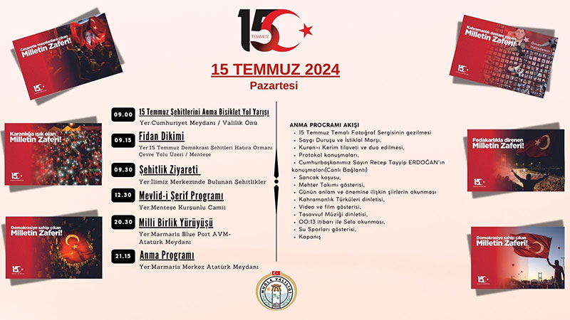 "Demokrasi ve Millî Birlik Günü"nde Muğla'ki etkinlikler ve anma programı 1