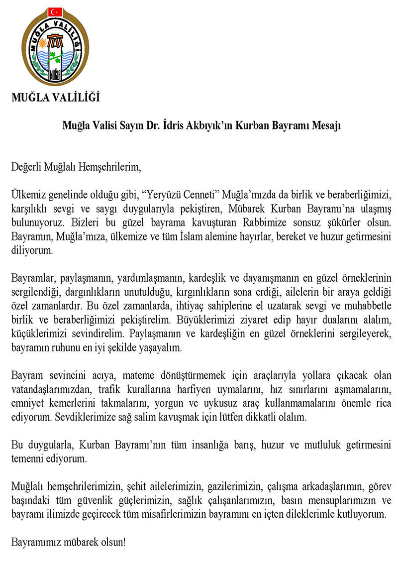 Muğla Valisi İdris AKbıyık, inşaat yasağı açıklaması